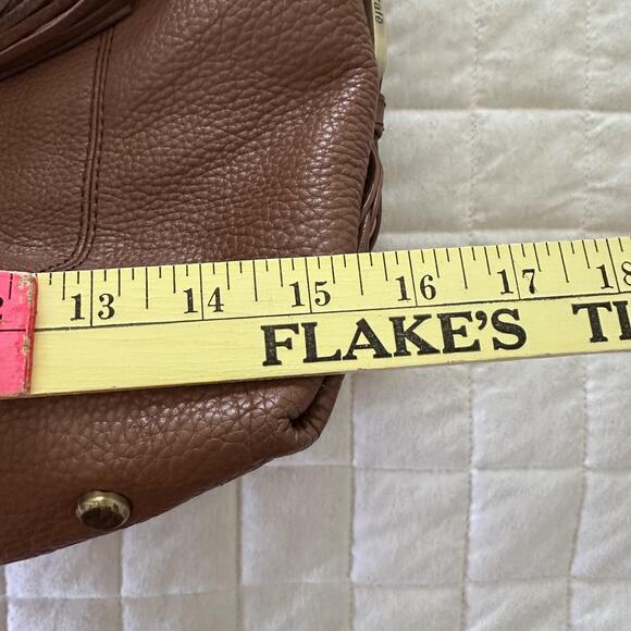 RAFE NEW YORK Tote Bag Womens Large Brown Leather Drawstring Tassel Boho Purse - Picture 5 of 13